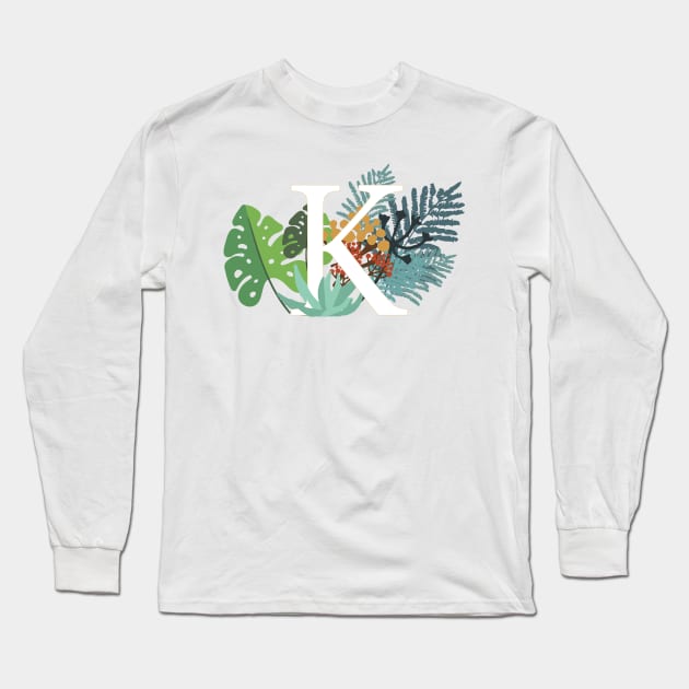 Plant Letter K Long Sleeve T-Shirt by HiPolly